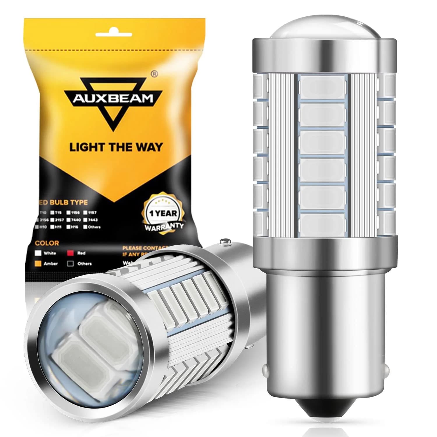 Auxbeam 1156 Brake Bulbs Red | Ultra Bright 4000LM, 30,000H Long Life, Plug & Play
