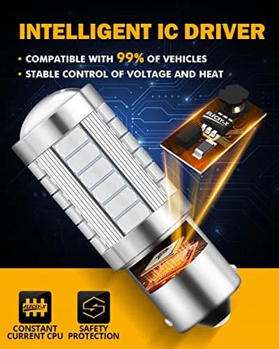 Auxbeam 1156 Brake Bulbs Red | Ultra Bright 4000LM, 30,000H Long Life, Plug & Play thumbnail 8