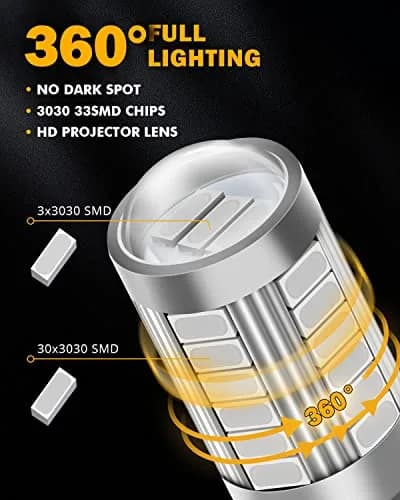Auxbeam 1156 Brake Bulbs Red | Ultra Bright 4000LM, 30,000H Long Life, Plug & Play thumbnail 3