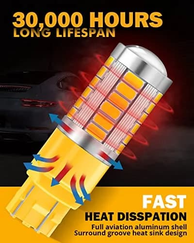 Auxbeam 7443 LED Turn Signal Bulbs 3500K Amber Yellow (Pack of 2) | 4000 Lumens Brightness thumbnail 5