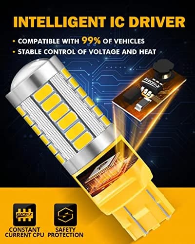Auxbeam 7443 LED Turn Signal Bulbs 3500K Amber Yellow (Pack of 2) | 4000 Lumens Brightness thumbnail 8