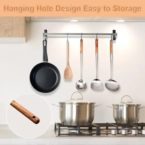FJNATINH Wok Spatula and Ladle Set | 17in Stainless Steel Cooking Utensils for Wok thumbnail 6