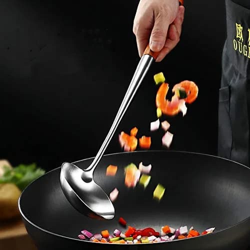 FJNATINH Wok Spatula and Ladle Set | 17in Stainless Steel Cooking Utensils for Wok thumbnail 9
