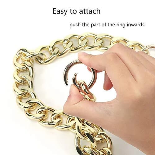 Xiazw Heavy Chunky Aluminum Metal Purse Handle Bag Chains 62cm (24.6") | Punk Design for Handbags & Crossbody Bags thumbnail 5