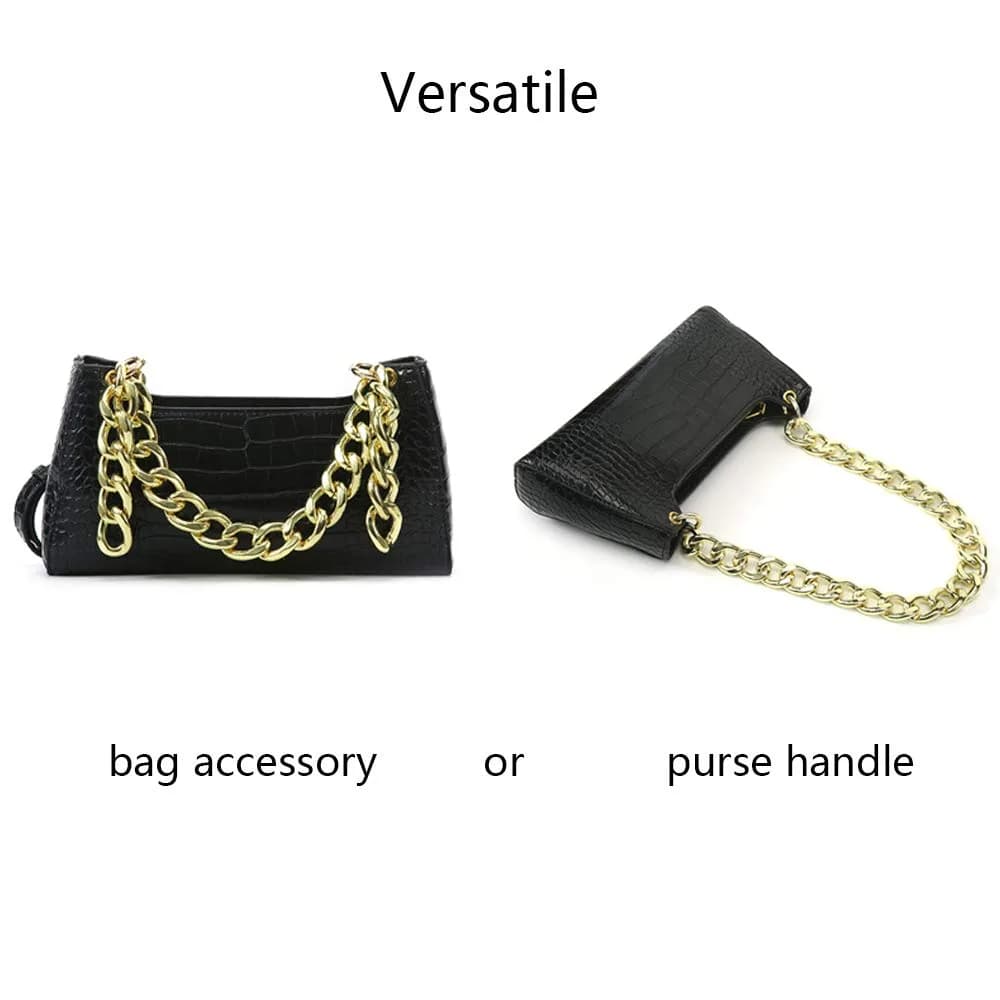 Xiazw Heavy Chunky Aluminum Metal Purse Handle Bag Chains 62cm (24.6") | Punk Design for Handbags & Crossbody Bags - view 6