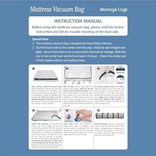 Storage Logic Mattress Vacuum Bag for Twin/Twin-XL Foam Mattresses | Compresses for Easy Moving & Storage thumbnail 5
