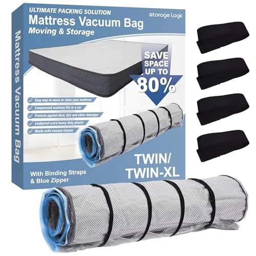Storage Logic Mattress Vacuum Bag for Twin/Twin-XL Foam Mattresses | Compresses for Easy Moving & Storage thumbnail 1