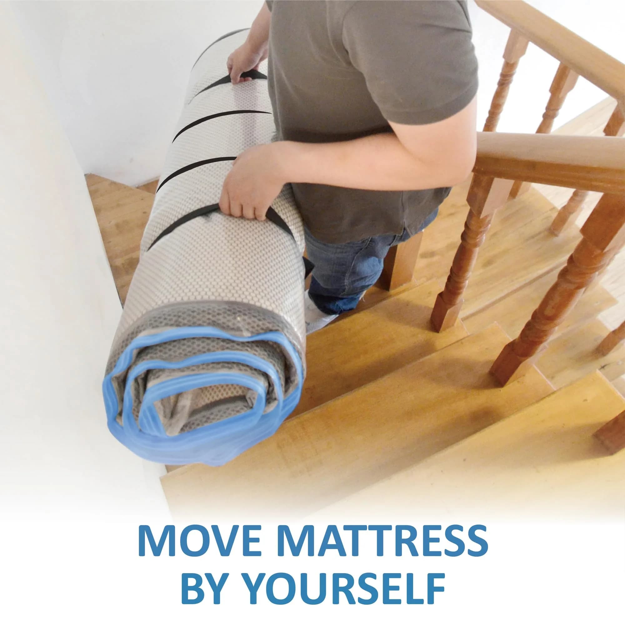 Storage Logic Mattress Vacuum Bag Queen/Full/Full-XL with Blue Zipper & Straps | Compresses Mattress for Moving & Storage - view 5
