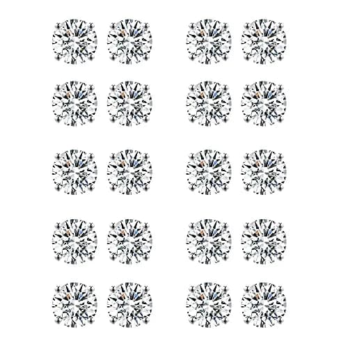 Tornito Tiny Cartilage Earrings 20G Stainless Steel Small Round CZ Set for Men Women | 10 Pairs thumbnail 4