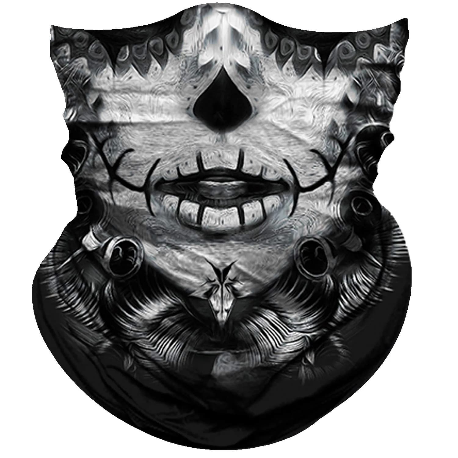 Obacle Skull Face Mask - Gray White Face Tear Lips Design for Dust, Wind & UV Protection - main product image