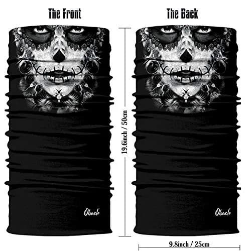 Obacle Skull Face Mask - Gray White Face Tear Lips Design for Dust, Wind & UV Protection thumbnail 3