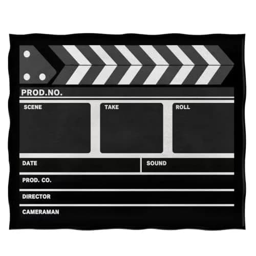 Jekeno Movie Gifts Blanket Clapperboard Throw Blanket 50x60 Inch | Movie Theater Theme Decor thumbnail 3