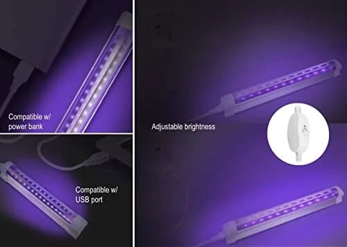HouLight LED Blacklight Tube 6W (18cm / 0.4lb) | 395-400nm UV Glow for Parties & Art thumbnail 4