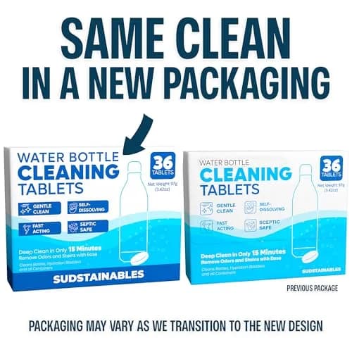 Sudstainables Water Bottle Cleaning Tablets 36 Count | Cleans Reusable Bottles, Tumblers, Flasks and Hydration Packs thumbnail 7