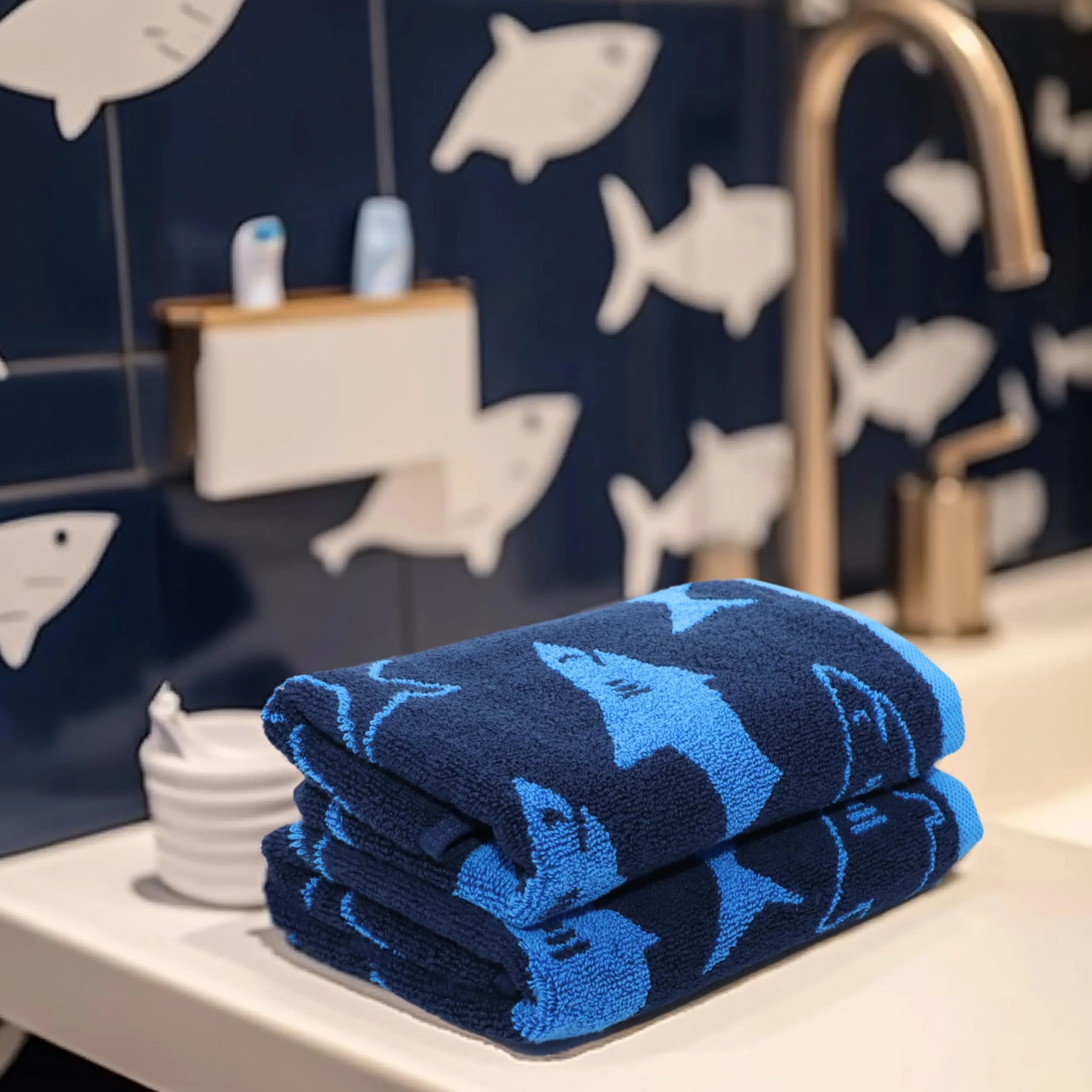 ORIGINAL KIDS Navy Blue Wash Cloth Set of 12 | 30cm x 30cm (12x12 Inch) 100% Cotton - view 4