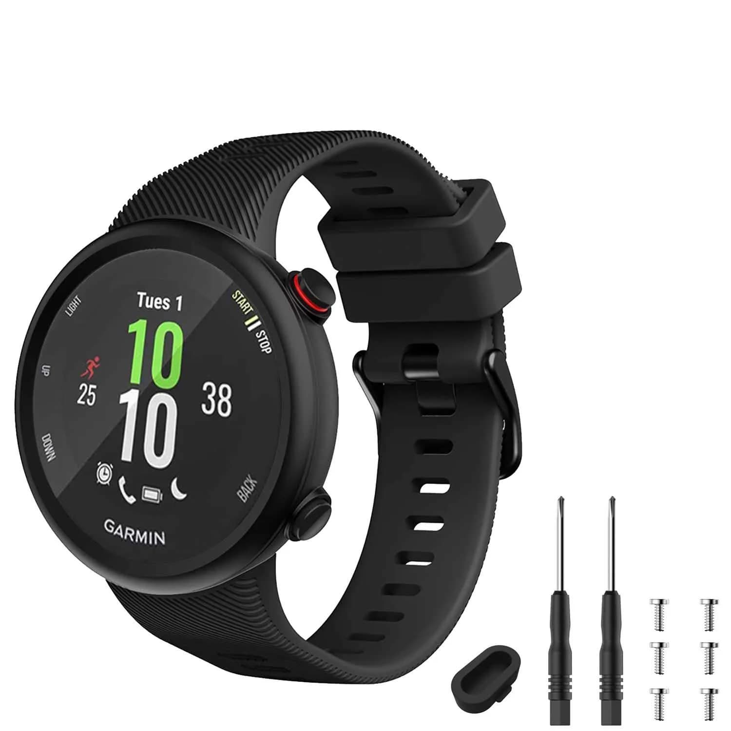 TopPerfekt Silicone Watch Band Compatible with Garmin Forerunner 45 and Swim 2 | Sport & Comfortable Fit (70-120 chars)