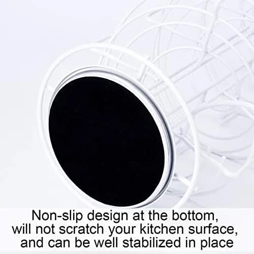 Toplife White Item Container | Spiral Metal Egg Skelter Dispenser, 6.9 x 6.9 x 16.1 in, Modern Kitchen thumbnail 6