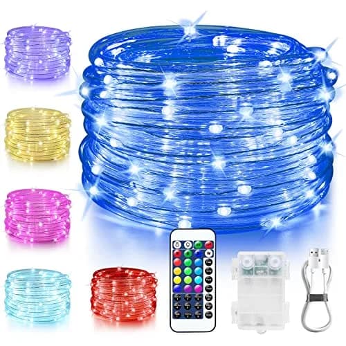OMIKA 33ft 100 LED Rope Lights | 16 Color Changing, 132 Modes, Battery & USB Powered thumbnail 1