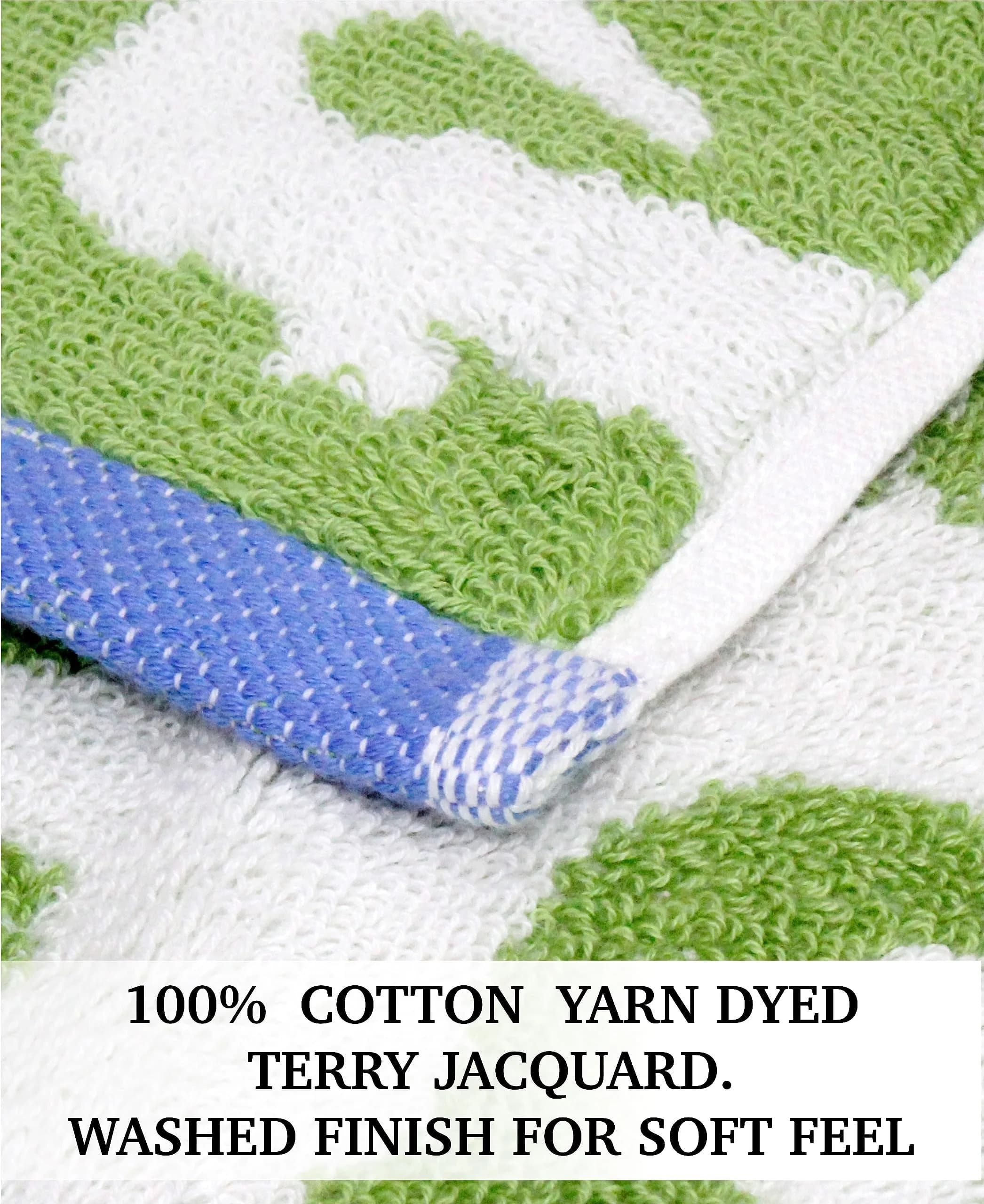 ORIGINAL KIDS Crocodile Wash Cloth Set of 12 | 30x30 cm (12x12 Inch) | 100% Cotton Terry Jacquard - view 5