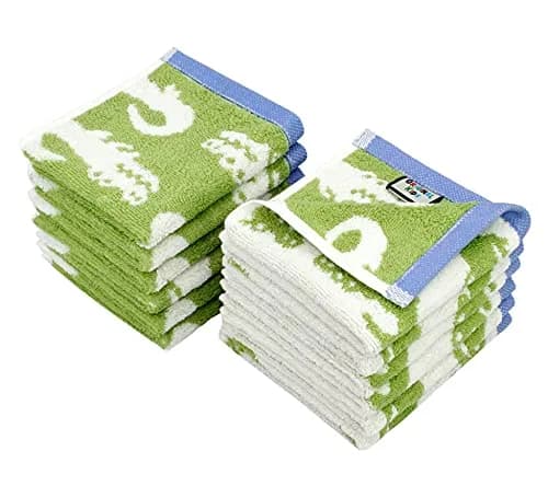 ORIGINAL KIDS Crocodile Wash Cloth Set of 12 | 30x30 cm (12x12 Inch) | 100% Cotton Terry Jacquard thumbnail 1