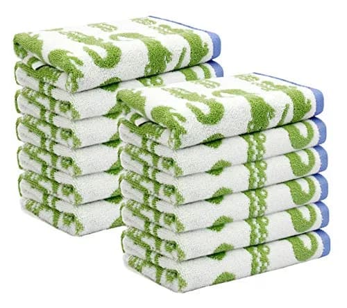 ORIGINAL KIDS Crocodile Wash Cloth Set of 12 | 30x30 cm (12x12 Inch) | 100% Cotton Terry Jacquard thumbnail 7
