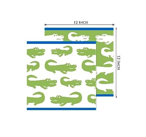 ORIGINAL KIDS Crocodile Wash Cloth Set of 12 | 30x30 cm (12x12 Inch) | 100% Cotton Terry Jacquard thumbnail 3