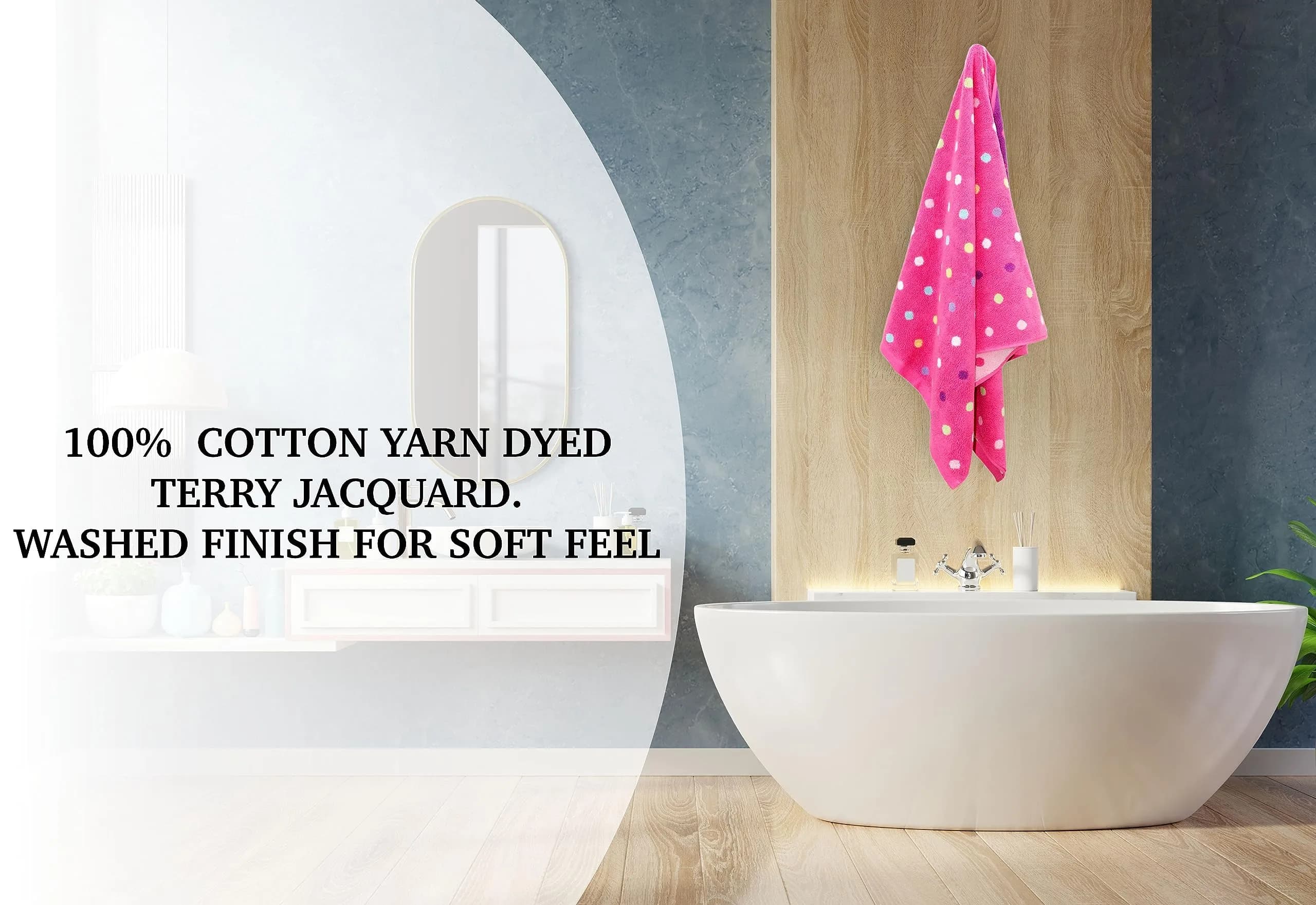 ORIGINAL KIDS 6 Piece Towel Set - Pink Multi Color | 2 Bath, 2 Hand, 2 Wash Cloths | 100% Cotton - view 6