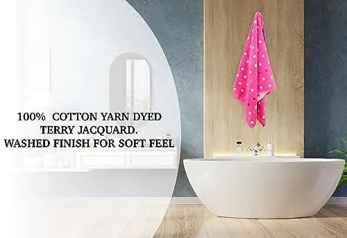 ORIGINAL KIDS 6 Piece Towel Set - Pink Multi Color | 2 Bath, 2 Hand, 2 Wash Cloths | 100% Cotton thumbnail 6