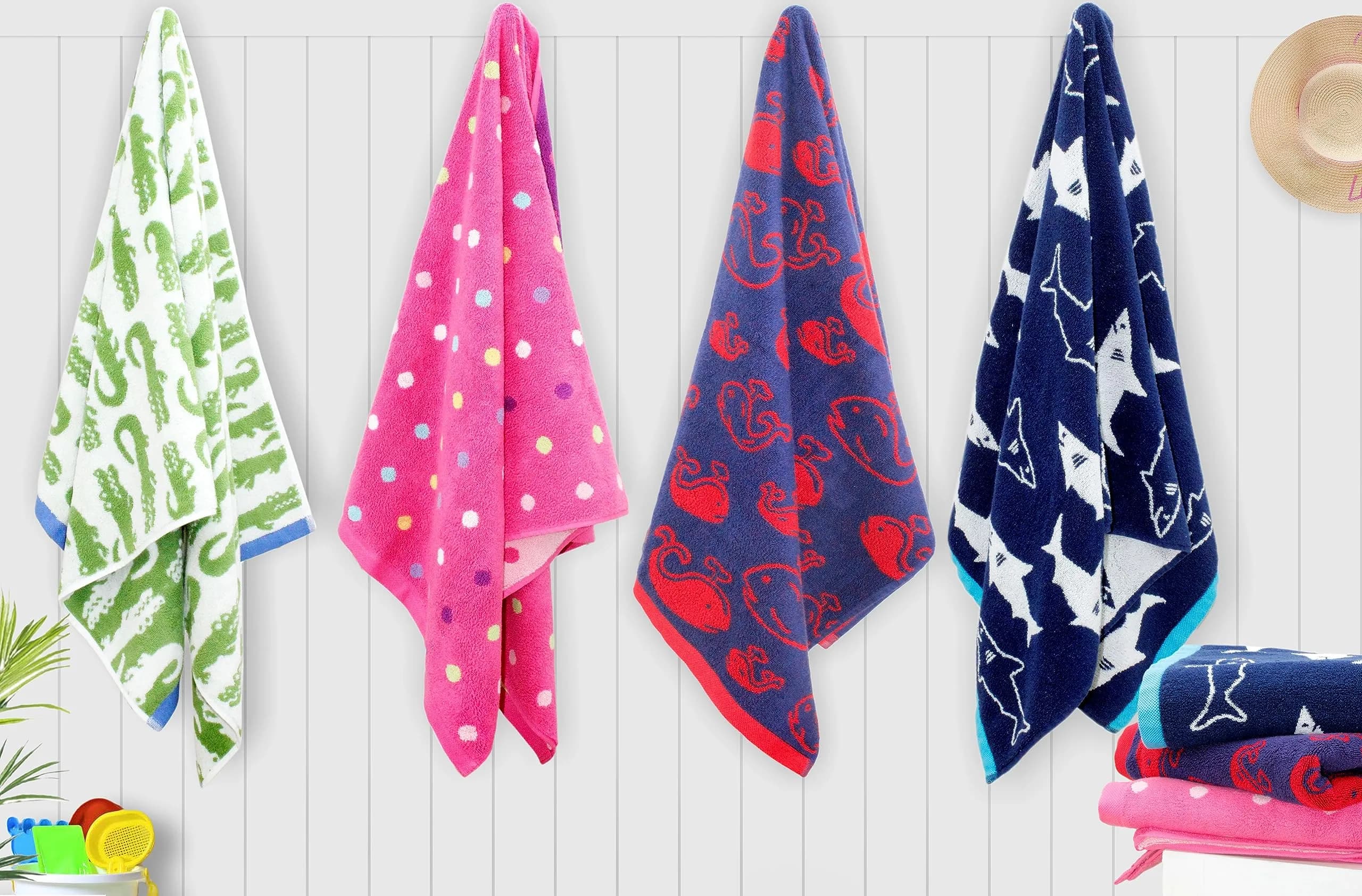 ORIGINAL KIDS 6 Piece Towel Set - Pink Multi Color | 2 Bath, 2 Hand, 2 Wash Cloths | 100% Cotton - view 7