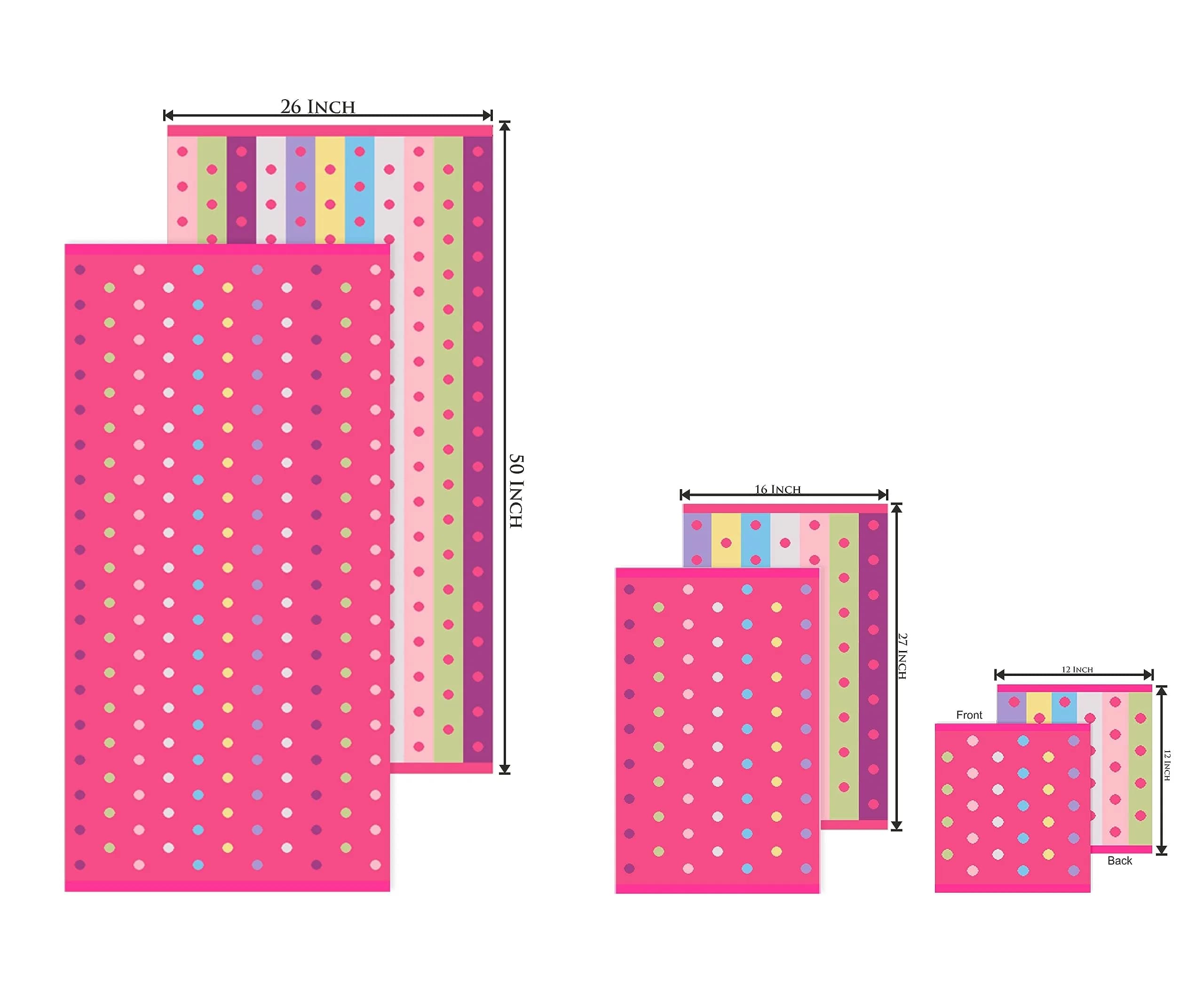 ORIGINAL KIDS 6 Piece Towel Set - Pink Multi Color | 2 Bath, 2 Hand, 2 Wash Cloths | 100% Cotton - view 2