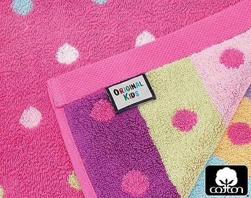 ORIGINAL KIDS 6 Piece Towel Set - Pink Multi Color | 2 Bath, 2 Hand, 2 Wash Cloths | 100% Cotton thumbnail 3