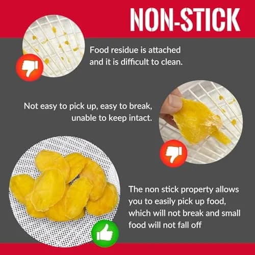 GUCUJI Pack of 5 Premium Non Stick Silicone Dehydrator Sheets for Nesco FD-80 & FD-80A | Food Grade Mesh thumbnail 4