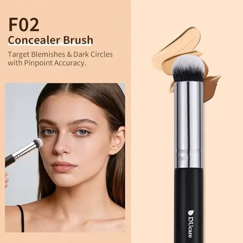 DUcare 3 Pcs Foundation Contour Blush Conceal Brush Set | Synthetic Kabuki Brushes for Liquid, Cream & Powder (Black) thumbnail 5