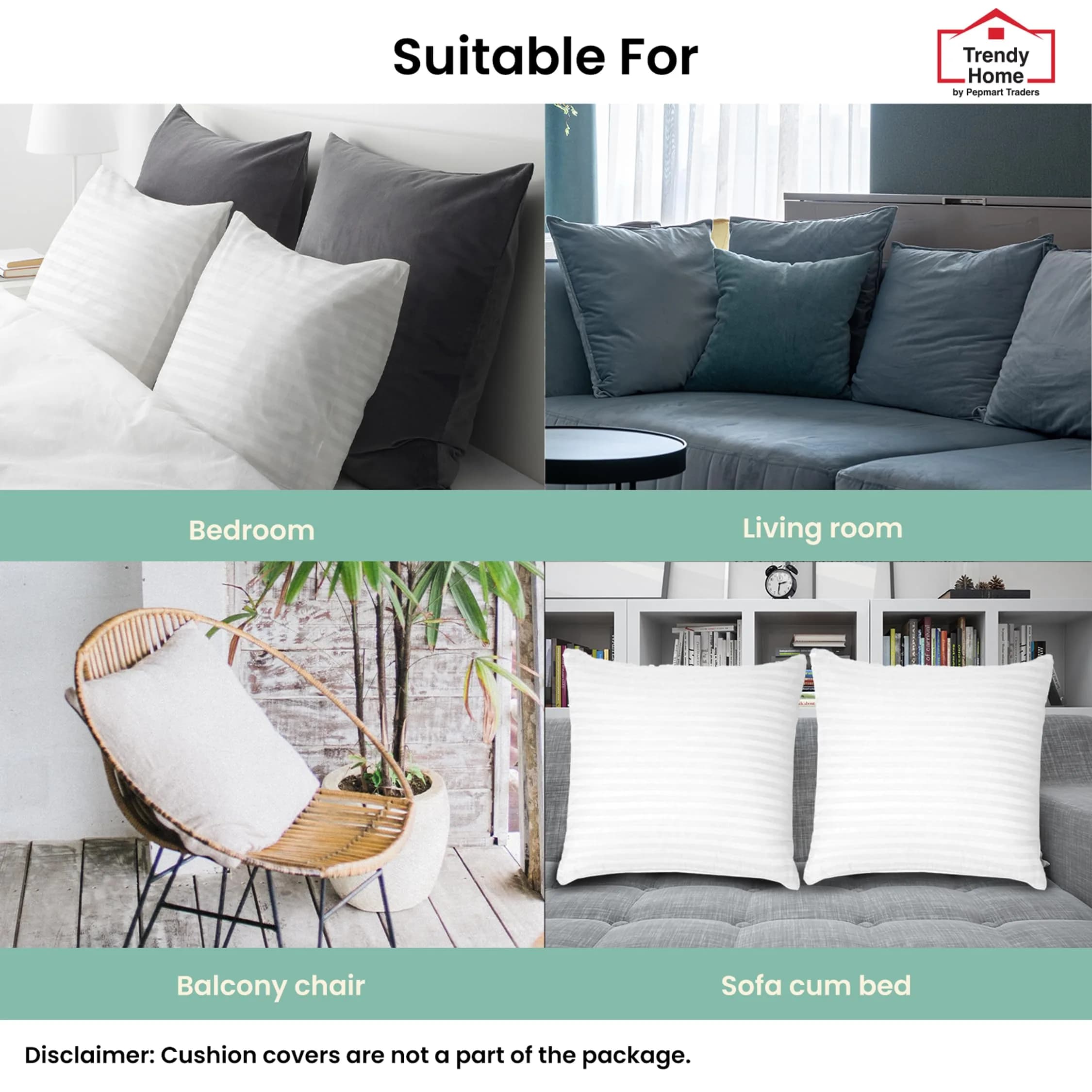 Trendy Home 16x16 Throw Pillow Insert | Hypoallergenic Cushion Filler for Home & Outdoor (70-120 chars) thumbnail 8