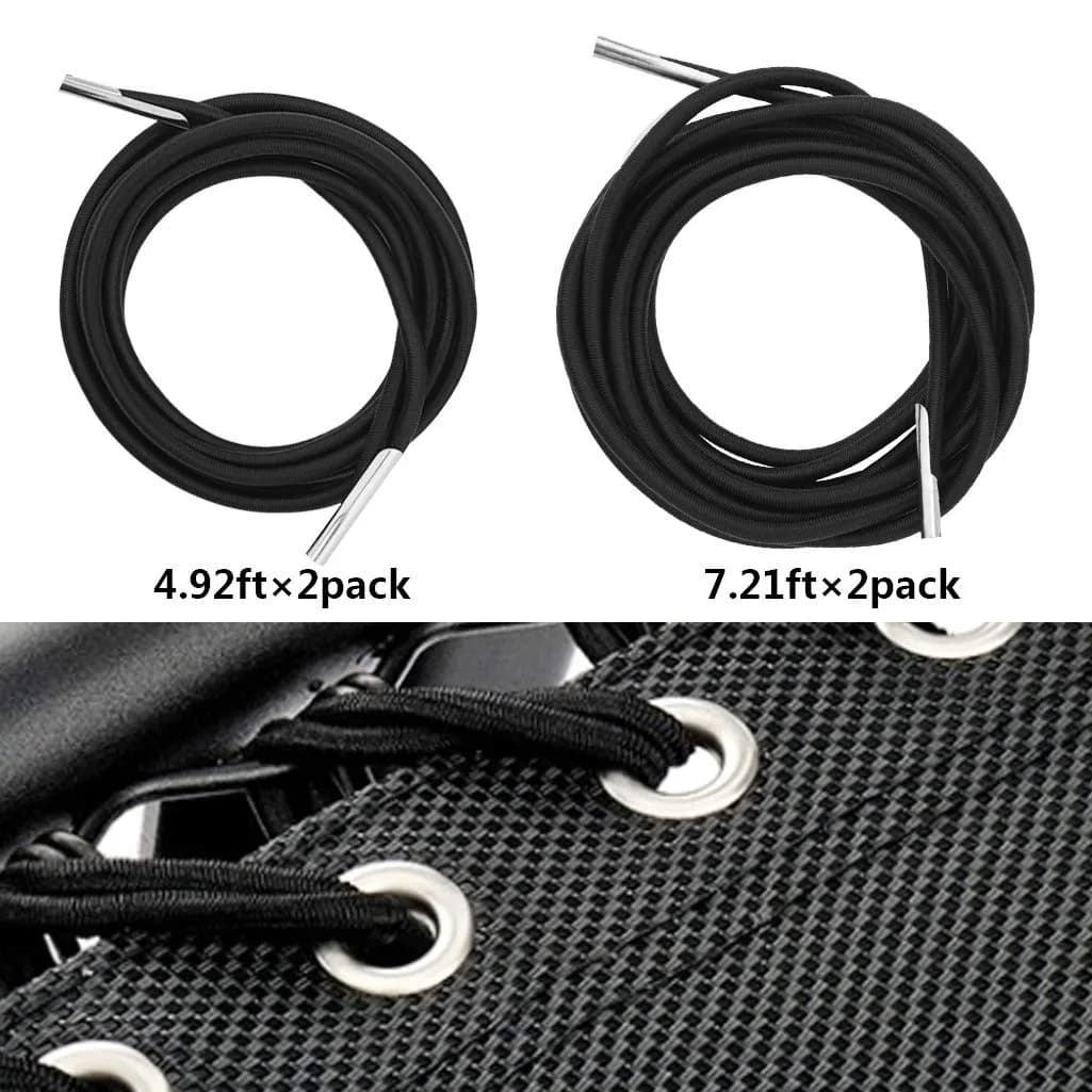 Jmkcoz 4 Pcs Universal Zero Gravity Chair Repair Cords Replacement Laces Elastic Lounge Chair Cord for Antigravity Chair, Recliners, Bungee Chair (Black) - view 3