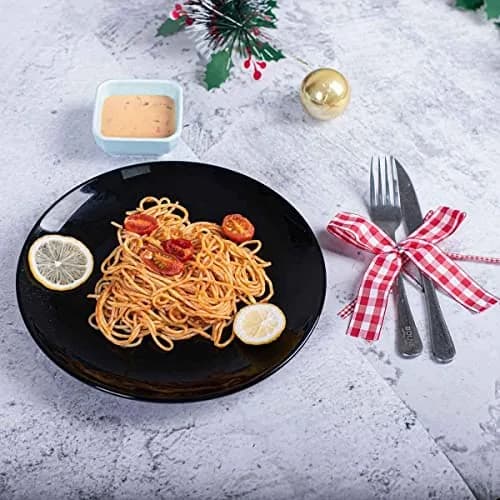 DELLING 10 Inch Black Porcelain Dinner Plates Set of 4 | Chip Resistant, Microwave & Oven Safe thumbnail 6