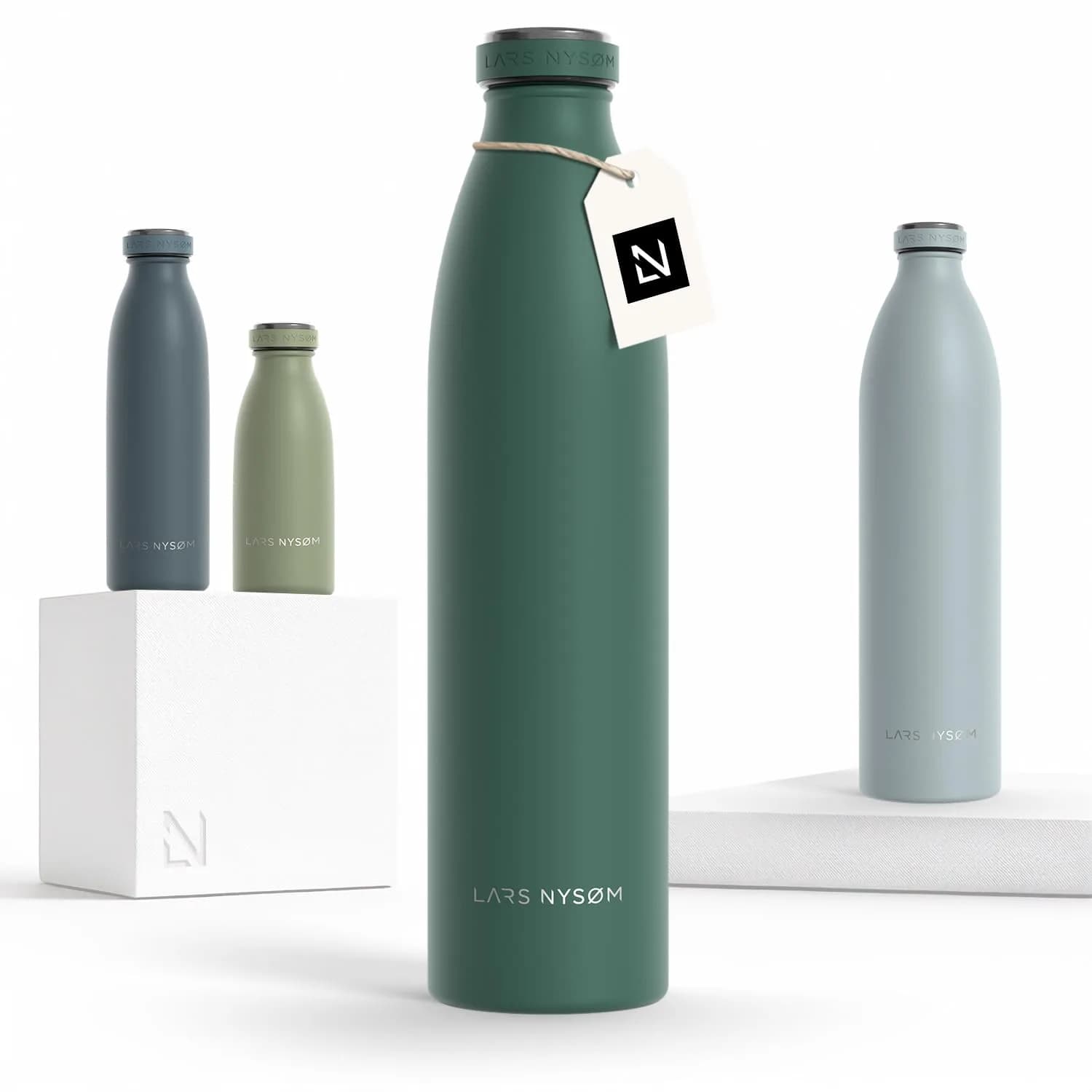 LARS NYSØM Stainless Steel Insulated Water Bottle 34oz | Vacuum & Leakproof Design for Active Use