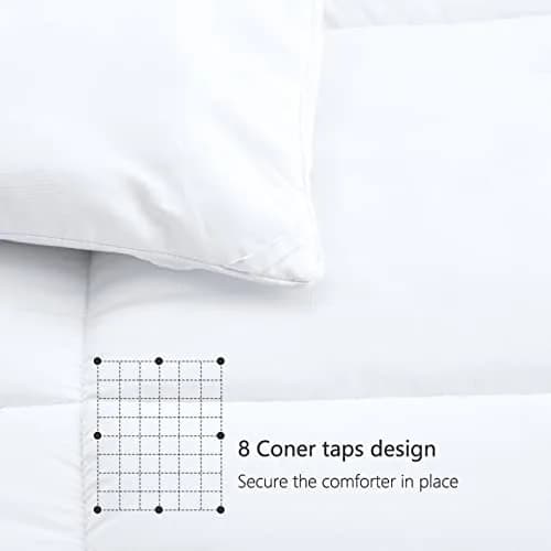 TEXARTIST White Queen Comforter | All Season Down Alternative Duvet Insert (90x90in) thumbnail 6