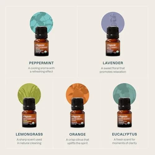 Cliganic Organic Essential Oils Set for Home Diffuser, 0.17 Fl Oz | USDA Certified, 100% Pure, Top 5 thumbnail 3