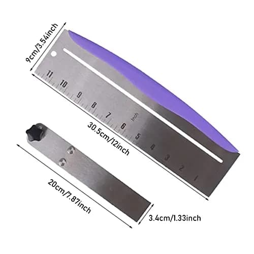 LVOERTUIG 12 Inch Adjustable Cake Scraper | Stainless Steel Cake Smoother with Scale, PP Handle thumbnail 2
