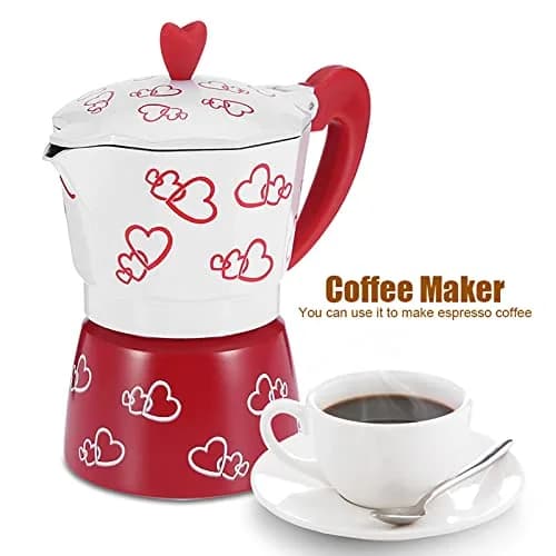 ASHATA Classic Italian Stovetop Espresso Maker, Aluminum Moka Pot for 6 Cups | Brews Rich Espresso, Latte, Mocha thumbnail 2