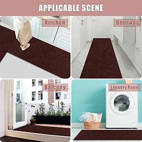 ZGR HOME&GARDEN Chocolate Brown Runner Rug 61cm (2 ft) x 183cm (6 ft) | Non-Slip Rubber Backing for Hallways & Kitchens thumbnail 7