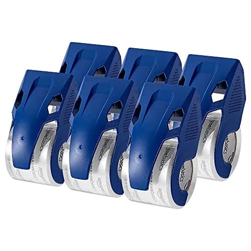 Amazon Basics Heavy Duty Packaging Tape with Dispenser 1.88" x 22.2 yds (5.03 cm x 20.3 m) 6-Pack | Strong Adhesive for Shipping & Moving thumbnail 1