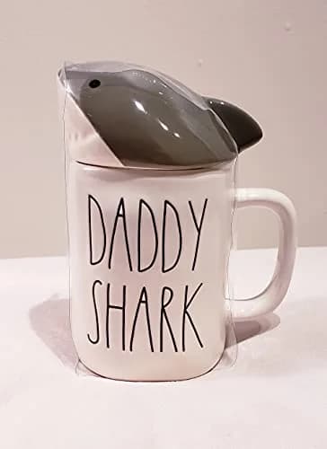 Rae Dunn DADDY SHARK Mug - ceramic - 16oz | Shark Theme Gift for Adults thumbnail 1