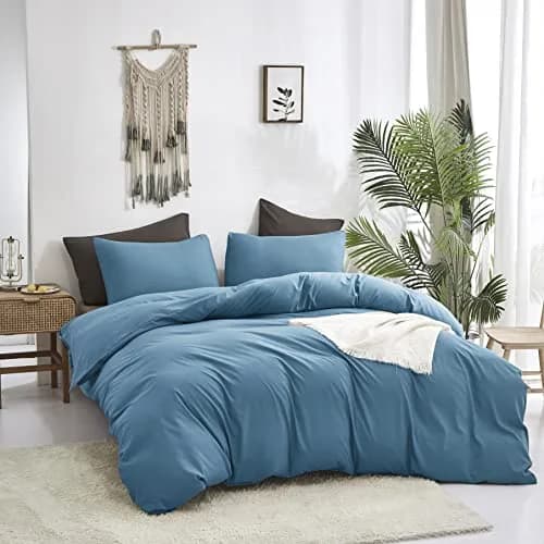 Luxlovery Lake Blue Comforter Set Queen | Soft Lightweight Bedding for Adults & Teens thumbnail 2
