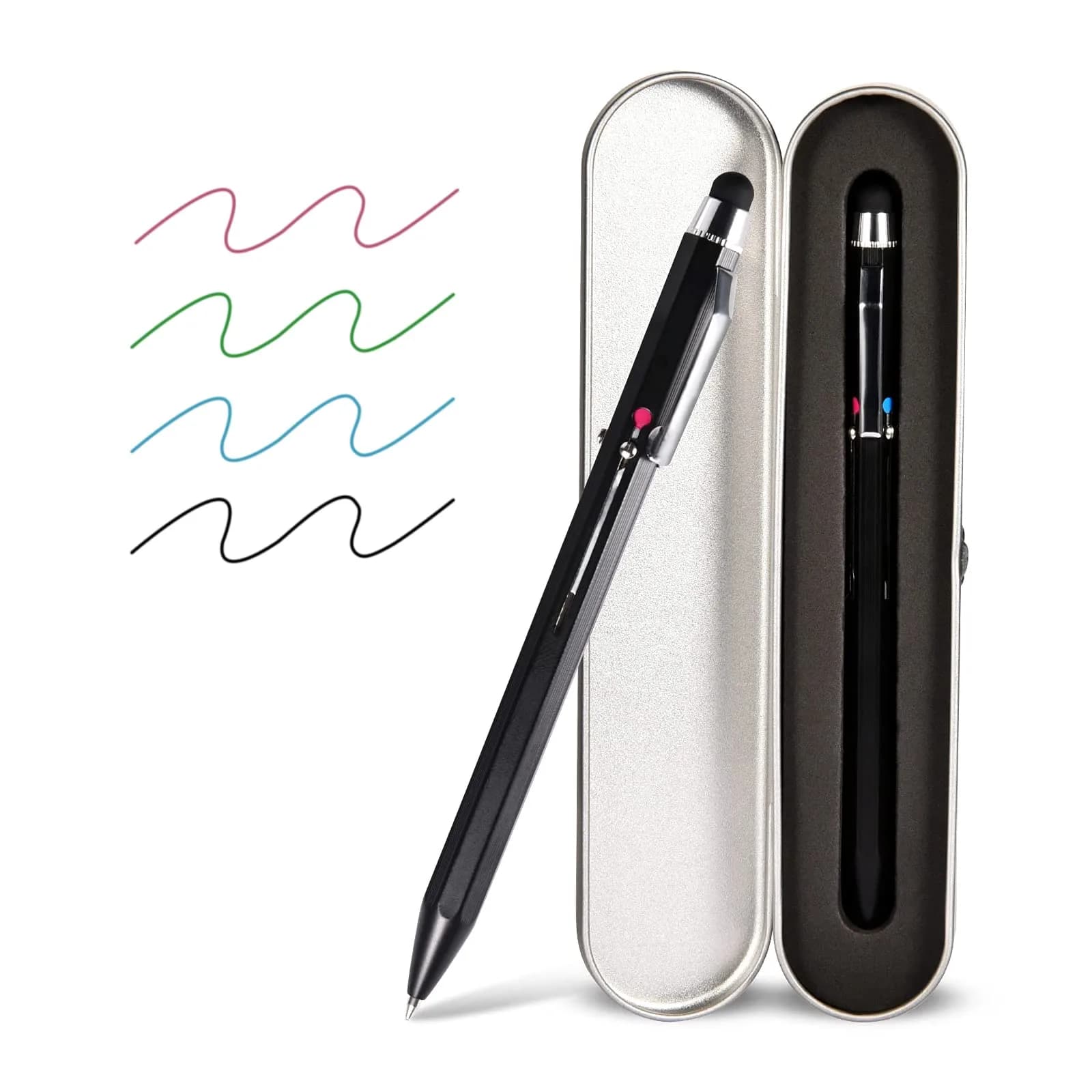 SMTTW 5-in-1 Stylus Pen & Multicolor Ballpoint Pen with Metal Gift Box | Smooth Ink Flow - main product image