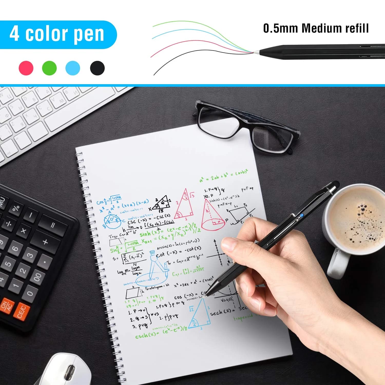 SMTTW 5-in-1 Stylus Pen & Multicolor Ballpoint Pen with Metal Gift Box | Smooth Ink Flow - view 5