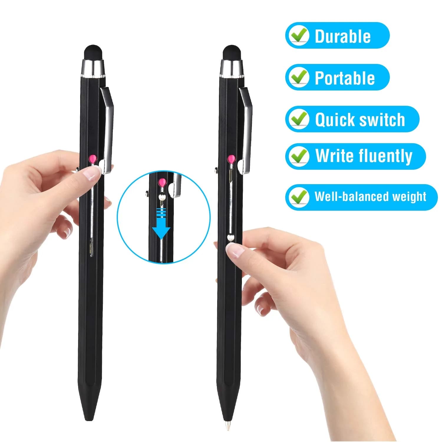 SMTTW 5-in-1 Stylus Pen & Multicolor Ballpoint Pen with Metal Gift Box | Smooth Ink Flow - view 3