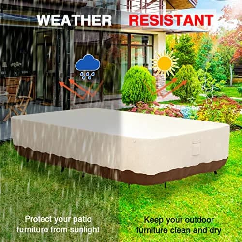 Tuyeho Heavy Duty 900D Outdoor Patio Furniture Set Cover 335cm x 213cm x 71cm | Waterproof & Windproof for All-Weather Protection thumbnail 6