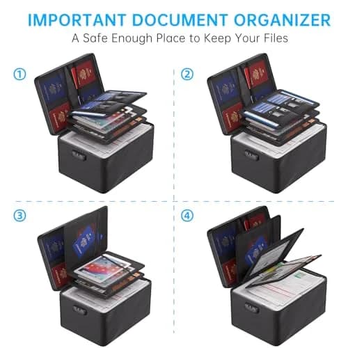 ENGPOW Fireproof Document Organizer Bag 36.8cm x 27.9cm x 20.3cm | Protects Valuables in Fire & Flood thumbnail 5
